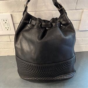 Bally vintage lamb skin leather quilted backpack bag